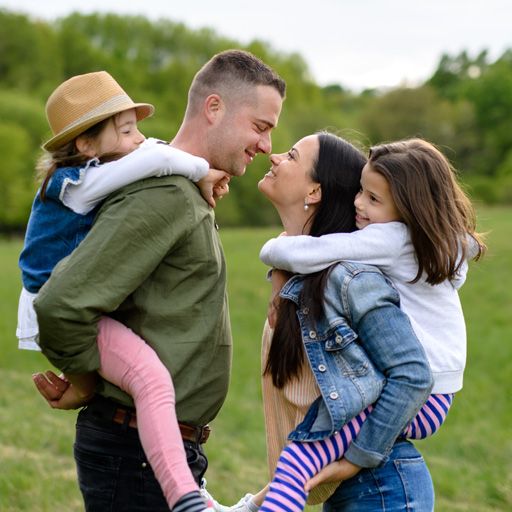 A happy family at home
