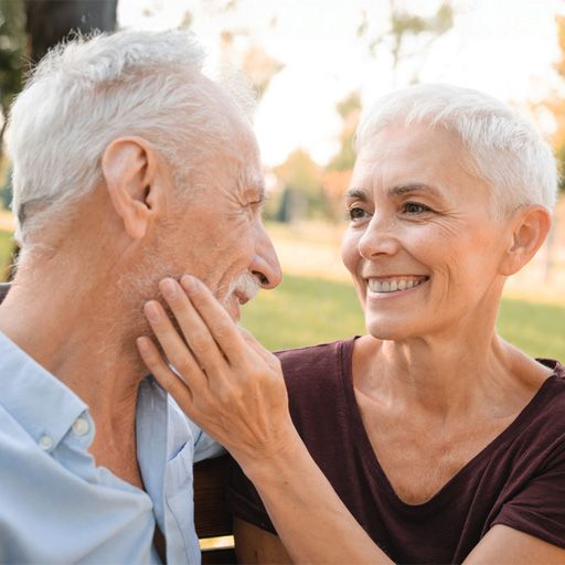 A relaxed retired couple enjoying retirement